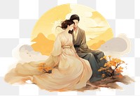 PNG An antique chinese lover hugging fashion wedding adult.