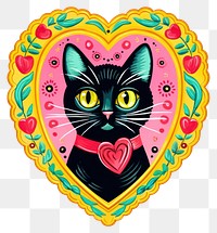 PNG Black cat illustration printable sticker pattern animal mammal