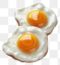 PNG Fried eggs food white background breakfast.
