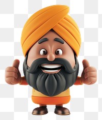 PNG Happy indian sikh man portrait cartoon white background.