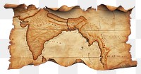 PNG Indian map white background history stained.