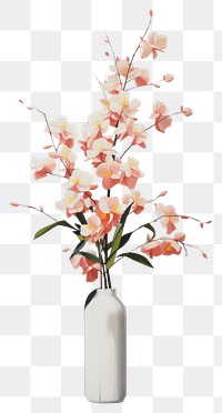 PNG Flower plant petal vase.
