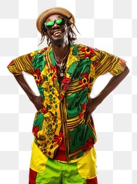 PNG Jamaica reggae man smiling white background accessories creativity.