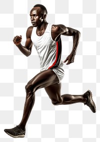 PNG Kenyan running athlete footwear white background determination.