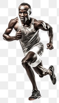 PNG Kenyan running athlete adult white background determination.