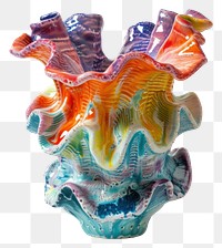 PNG One piece of colorful ceramic art made by kid vase invertebrate creativity.