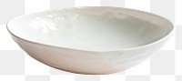 PNG One piece of white ceramic plate porcelain bowl white background.