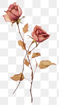 PNG  Real Pressed a climbing rose flower plant petal.