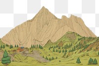 PNG  Mountain painting art landscape. AI generated Image by rawpixel.
