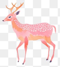 PNG  Deer wildlife drawing animal. AI generated Image by rawpixel.