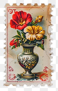 PNG Painting flower plant vase.