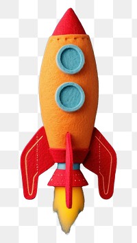 PNG Wallpaper of felt rocket toy art representation.