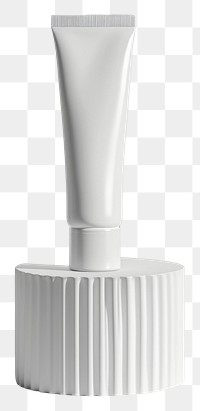 PNG  Tube skincare mockup column white vase.