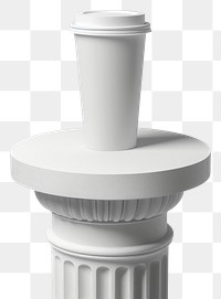 PNG  Coffee paper cup mockup column white mug.