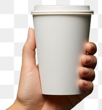 PNG Coffee cup mockup holding drink green.
