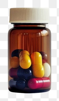 PNG Capsule bottle pill medication.