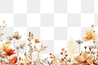 PNG  Autumn flowers border painting pattern nature.