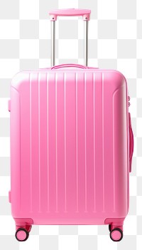 PNG  A pink luggage suitcase white background furniture.