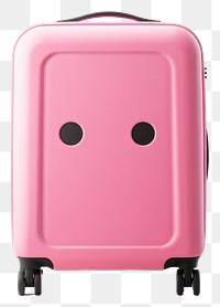 PNG  A pink luggage suitcase white background emoticon.