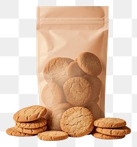 PNG  Paper pouch packaging mockup cookie biscuit food.
