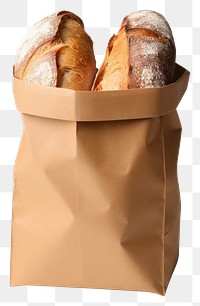 PNG  French bread food bag white background.