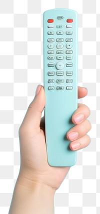 PNG  A hand holding remote control electronics calculator technology.
