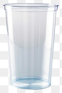 PNG  Transparent plastic cup mockup glass vase white background.