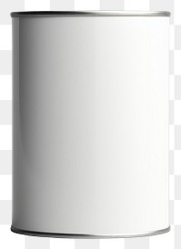 PNG  Tin can mockup cylinder white white background.