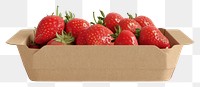 PNG  Strawberry box package mockup fruit plant food.