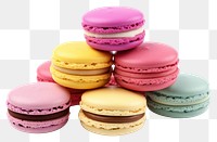 PNG  French macaroons food white background confectionery.