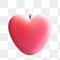 PNG Candle heart shape pink.