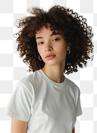 PNG Portrait t-shirt person white.