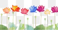 PNG Lotus watercolor border outdoors flower petal.