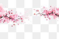 PNG Sakura watercolor border backgrounds blossom flower.
