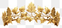 PNG Leaves crown gold jewelry white background.