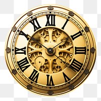 PNG Simple vintag clock icon gold white background architecture.