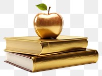 PNG Stack of books with apple publication fruit plant.