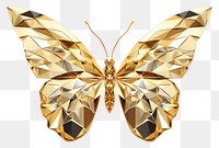 PNG Polygon butterfly gold jewelry white background.