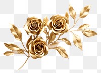 PNG Rose bouquet gold jewelry brooch.