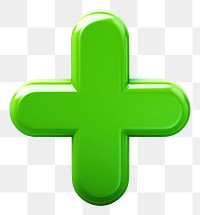 PNG Green plus sign symbol cross white background.
