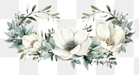 PNG Botanical illustration flower crown plant white rose.