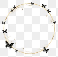 PNG Stroke outline butterflies frame circle white background celebration.