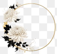 PNG Stroke outline chrysanthemum frame chrysanths pattern flower