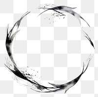 PNG Stroke outline fish frame circle white background accessories.