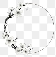 PNG Stroke outline flower frame blossom circle plant.