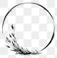 PNG Stroke outline grass frame drawing circle sketch.