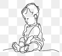 PNG  Continuous line drawing toddler sketch doodle art.