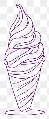 PNG  Continuous line drawing a ice cream dessert creativity ammunition.