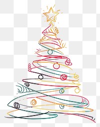 PNG  Continuous line drawing abstrat christmas tree art illuminated celebration.