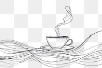 PNG  Continuous line drawing coffee sketch drink cup.